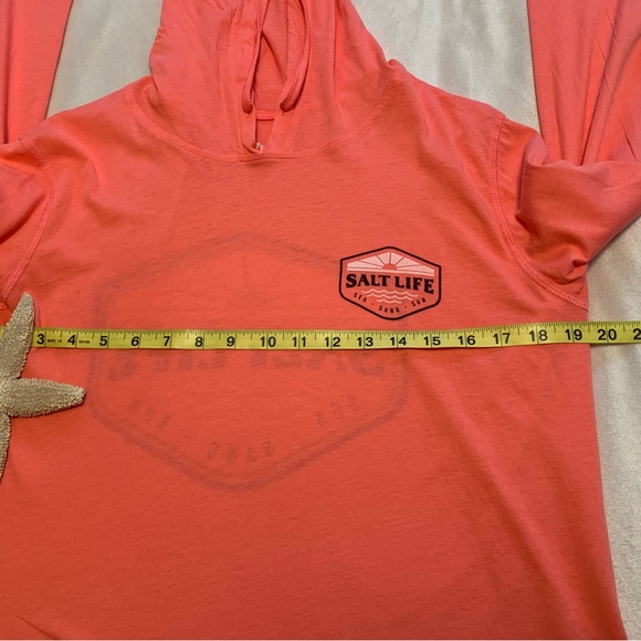 SALT LIFE ladies 100% cotton lightweight Coral color hoodie size Small GUC+ - Picture 4 of 10